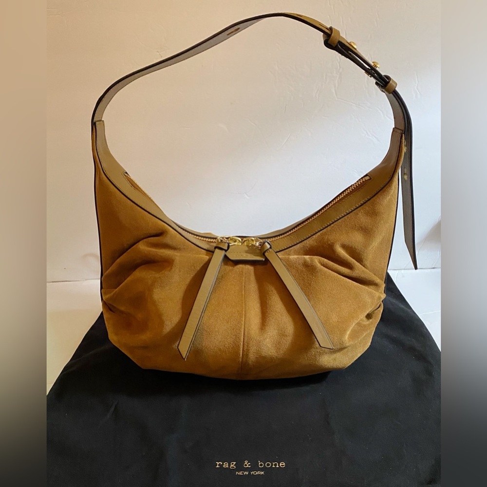 Rag and Bone Commuter Brown Suede Shoulder Bag